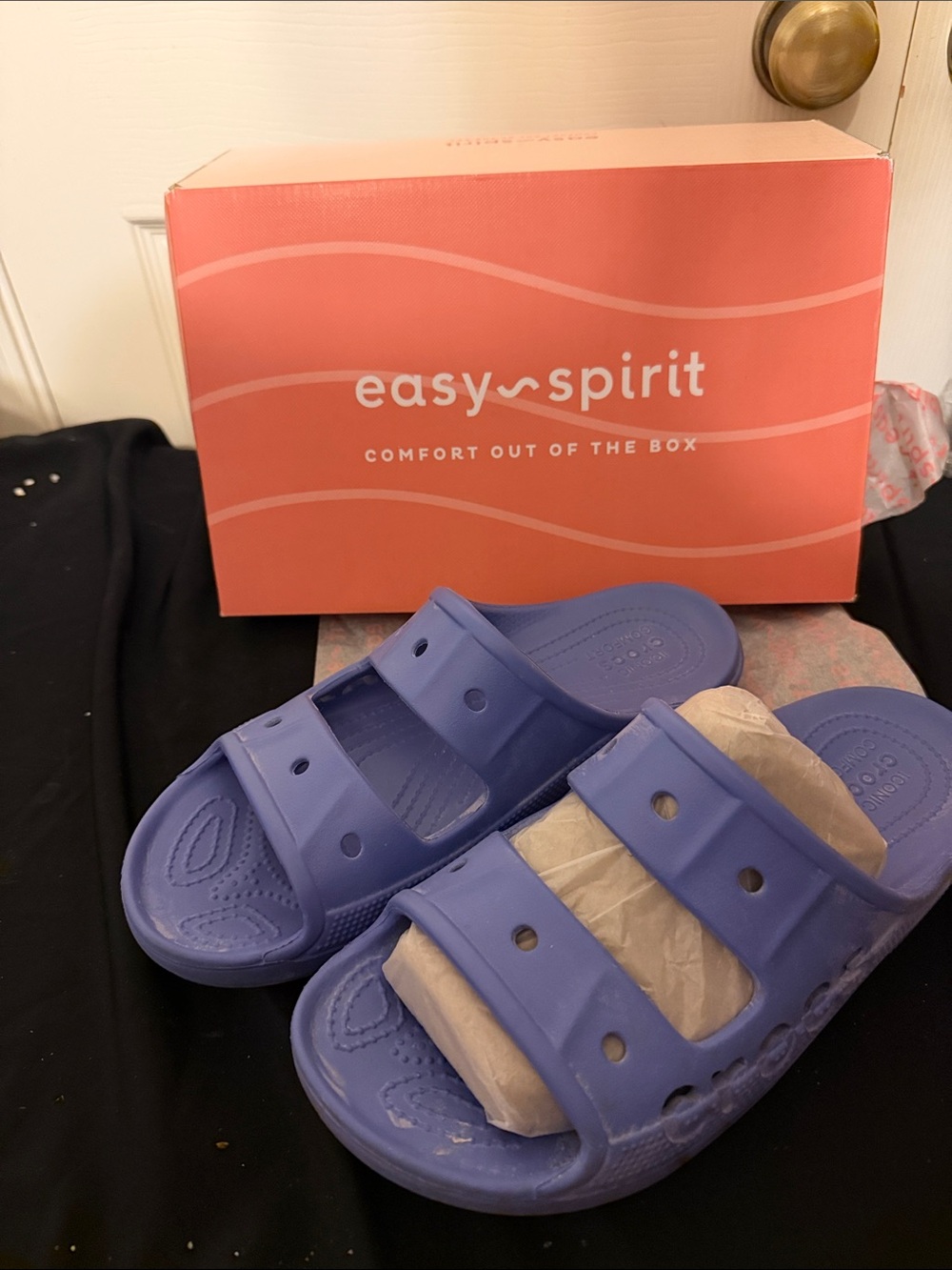 Easy Spirit Kids Purple Dual-Strap Slide Sandals